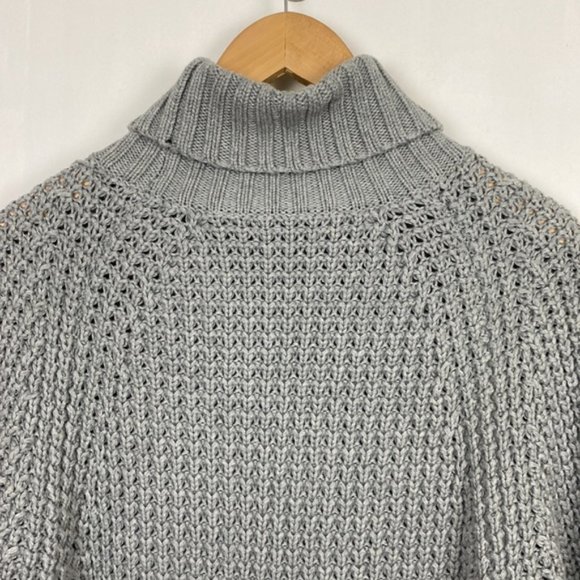 J.Crew XS / S Poncho Gray Knit Turtleneck Sweater - Picture 12 of 13